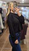 ON FASHION 26Y.ON.BLZ.72349.01 BALON YARIM BALIKÇI UZUN KOL BLUZ - SİYAH 