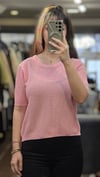 ON FASHION 26Y.ON.BLZ.79307.01 SIFIR YAKA KISA KOL BLUZ - PEMBE