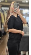 ON FASHION 26Y.ON.BLZ.79307.01 SIFIR YAKA KISA KOL BLUZ - SİYAH
