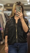 ON FASHION 26Y.ON.CKT.76505.01 DANTELLİ KISA KOL CEKET - SİYAH