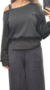 ON FASHION 26Y.ON.SWT.76324.01 OMZU AÇIK VEREV SWEAT - SİYAH