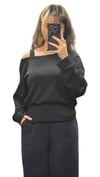 ON FASHION 26Y.ON.SWT.76324.01 OMZU AÇIK VEREV SWEAT - SİYAH