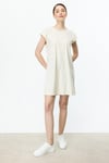 ON FASHION 51419 SIFIR YAKA UZUN BASİC TUNİK BLUZ - KREM