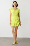 ON FASHION 54234 DİKİŞLİ PİLELİ ETEK - FISTIK