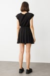 ON FASHION 54234 DİKİŞLİ PİLELİ ETEK - SİYAH