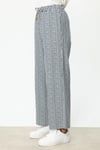 ON FASHION Çizgi Desenli Bol Paça Pantolon - LACİVERT
