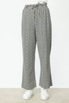 ON FASHION Çizgi Desenli Bol Paça Pantolon - SİYAH