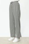 ON FASHION Çizgi Desenli Bol Paça Pantolon - SİYAH