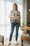 ON FASHION ÖRGÜLÜ KARPUZ KOL BLUZ - EKRU