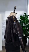 ON FASHION Pullu V :Yaka Bluz - Siyah
