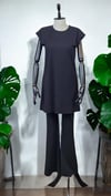 ON FASHION Sıfır Yaka Uzun Basic Tunik Bluz - Siyah