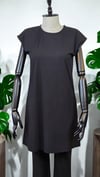 ON FASHION Sıfır Yaka Uzun Basic Tunik Bluz - Siyah