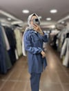 PUREVA MODAL TUNİK & TENCEL YELEK PANTOLON TAKIM - İNDİGO