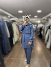PUREVA MODAL TUNİK & TENCEL YELEK PANTOLON TAKIM - İNDİGO