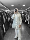 PUREVA ORGAİZE ÜÇLÜ TAKIM MERSERİZE PANTOLONLU - EKRU /GOLD SİM