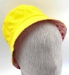 KİRAZ VE KARPUZ DESEN / SARI ÇİFT TARAF KULLANILABİLEN BUCKET ÇOCUK ŞAPKA