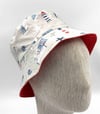MARİN DESEN / KIRMIZI ÇİFT TARAF KULLANILABİLEN BUCKET ÇOCUK ŞAPKA