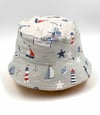 MARİN DESEN / KIRMIZI ÇİFT TARAF KULLANILABİLEN BUCKET ÇOCUK ŞAPKA