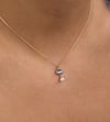 İncili Mavi Opal Kolye