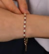 Pembe Beyaz Taşlı Sıra Bileklik