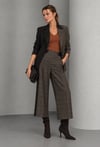 Asimetrik Kontrast Detaylı Kruvaze Blazer Ceket