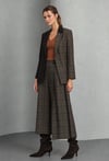 Asimetrik Kontrast Detaylı Kruvaze Blazer Ceket