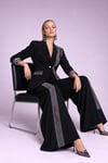 Gümüş Şerit Detaylı Blazer Ceket