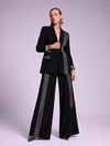 Gümüş Şerit Detaylı Bol Paça Pantolon