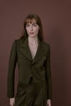 Haki Kruvaze Crop Blazer Ceket