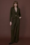 Haki Kruvaze Crop Blazer Ceket
