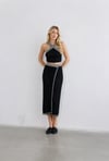 Sırt Bağlamalı Crop Siyah Bluz