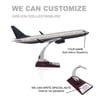 UCK0136Zekupp Boeing 737-800 1/100 Ölçekli Gümüş Şeritli Model Uçak
