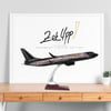 UCK0142Zekupp Boeing 737 - 800 1/100 Ölçekli Ülke Bayrakları Temalı Siyah Renkli Maket Uçak