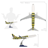 UCK0192Zekupp Boeing 737-800 1/100 Ölçek Fenerbahçe Lisanslı Çubuklu Tasarım Maket Uçak