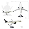 UCK0213Zekupp Airbus 320-200 1/60 Ölçek Fenerbahçe Lisanslı 1907 Klasik Tasarım Keman Boy Maket Uçak  
