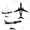 UCK0224Zekupp Boeing 737-800 1/100 Ölçek Beşiktaş Lisanslı Kara Kartal Tasarım  Maket Uçak
