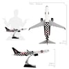 UCK0228Zekupp Boeing 737-800 1/100 Ölçek Beşiktaş Lisanslı Damalı Tasarım Maket Uçak