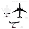 Zekupp - Maket Uçak - Airbus A330-300 1/200 - SİYAH DESENLİ ÖZEL TASARIM Model Uçak