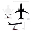 Zekupp - Maket Uçak - Boeing 777-300 1/200 - SİYAH ÖZEL TASARIM Model Uçak