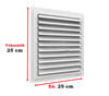 25 cm x 25 cm Alüminyum Hareketli Menfez Yüzeysel Banyo Wc Havalandırma Menfezi Beyaz 