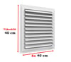 40 cm x 40 cm Alüminyum Hareketli Menfez Yüzeysel Banyo Wc Havalandırma Menfezi Beyaz 