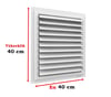 40 cm x 40 cm Alüminyum Hareketli Menfez Yüzeysel Banyo Wc Havalandırma Menfezi Beyaz 