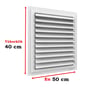 40 cm x 50 cm Alüminyum Hareketli Menfez Yüzeysel Banyo Wc Havalandırma Menfezi Beyaz