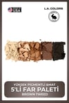 5 Color Matte Eyeshadow - Yüksek Pigmentli Tozutma Yapmayan Mat Göz Farı #CEM472 Brown Tweed