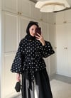 PUANTİYELİ KUŞAKLI BALON KOL CEKET