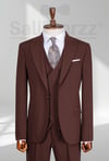 Bordo İtalyan Yelekli Takım Elbise SD42456