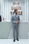 Kruvaze Gri Çizgili Erkek Takım Elbise SD42415