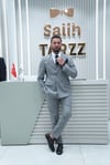 Kruvaze Gri Çizgili Erkek Takım Elbise SD42415