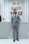 Kruvaze Gri Çizgili Erkek Takım Elbise SD42415