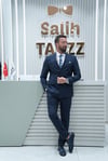 Kruvaze Lacivert Çizgili Erkek Takım Elbise SD42417